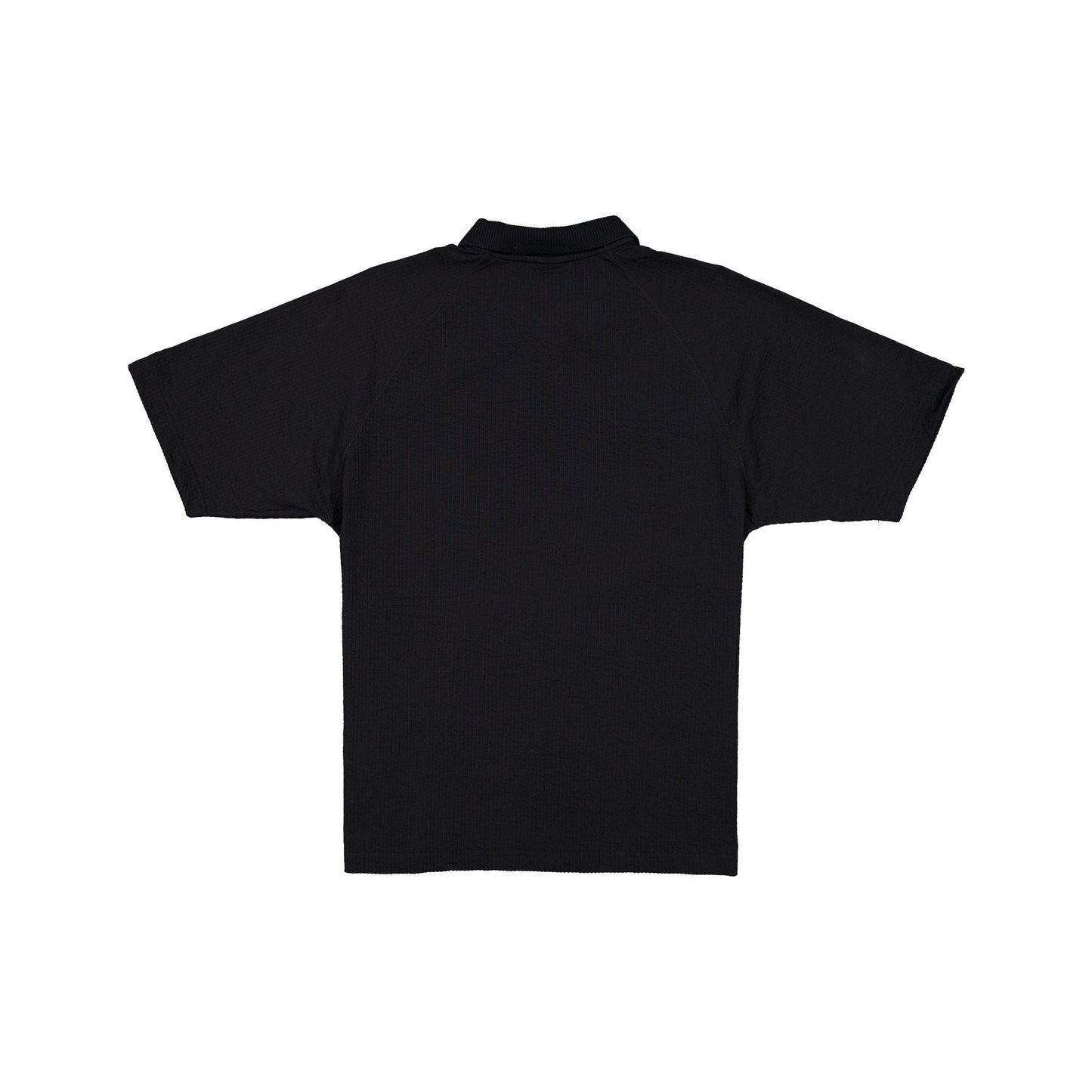 New Era Cap Black Label Crinkle Black Polo Shirt