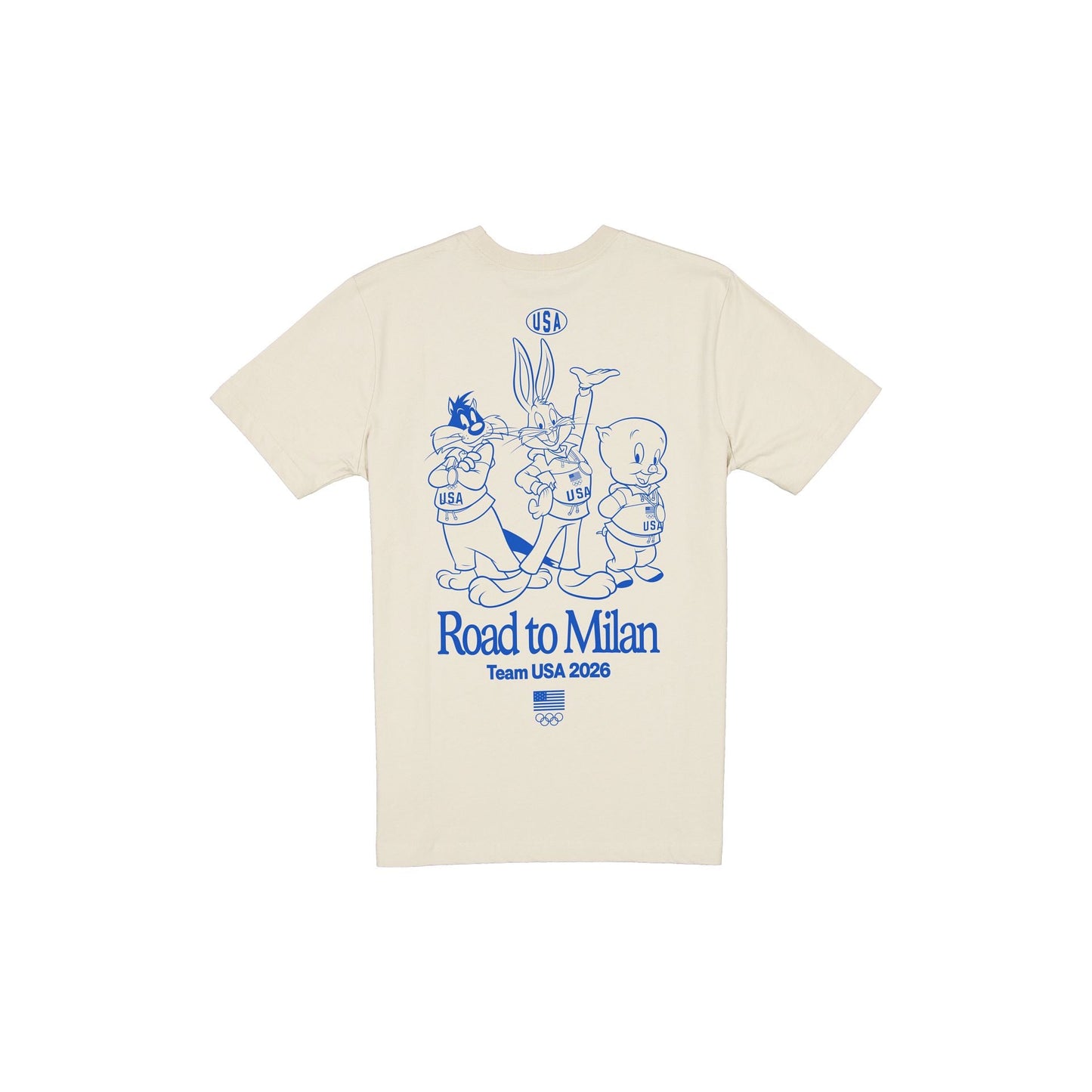 Team USA Winter Olympics Looney Tunes Chrome White T-Shirt