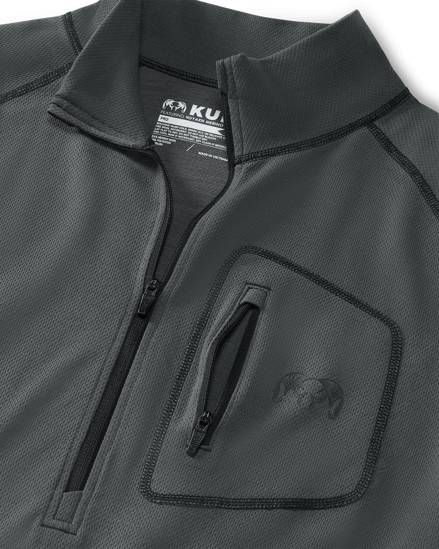 PRO Merino 200 Zip-T | Gunmetal