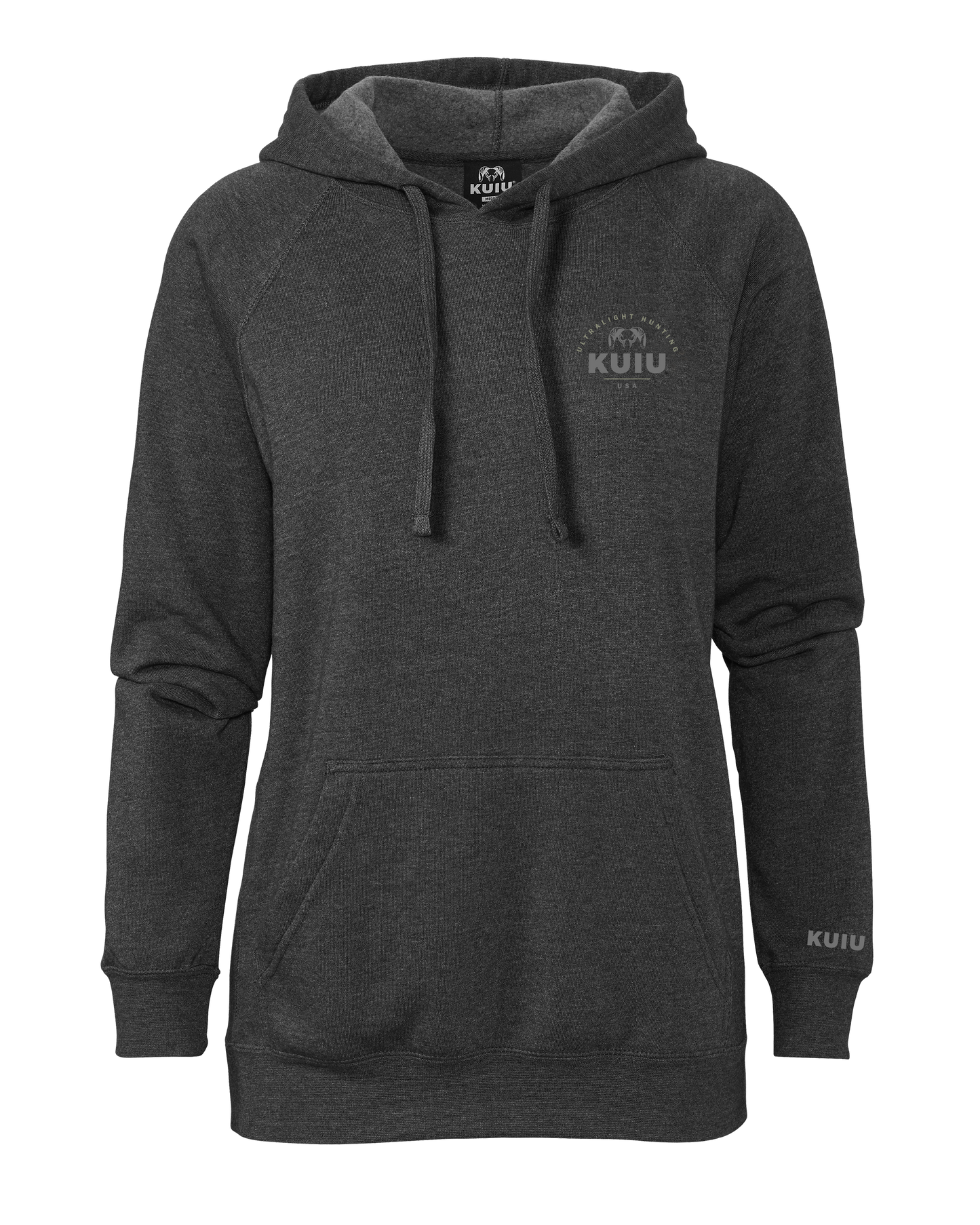 KUIU Women's Stacked Chest Logo Hoodie | Charcoal