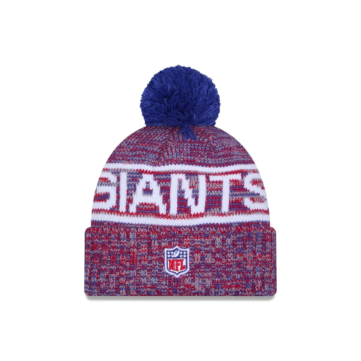 New York Giants 2025 Sideline Cold Weather Pom Knit Hat