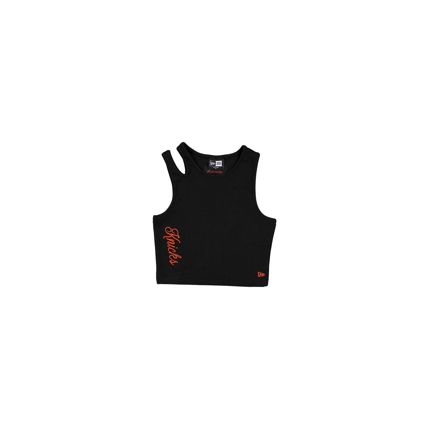 New York Knicks Leisure Women's Black Split Strap Cropped Tank Top