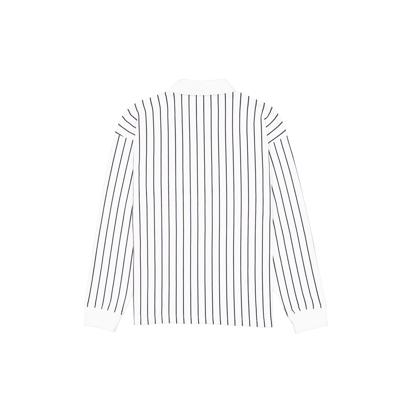 New Era Branded College White Striped Long-Sleeve Rugby Shirt