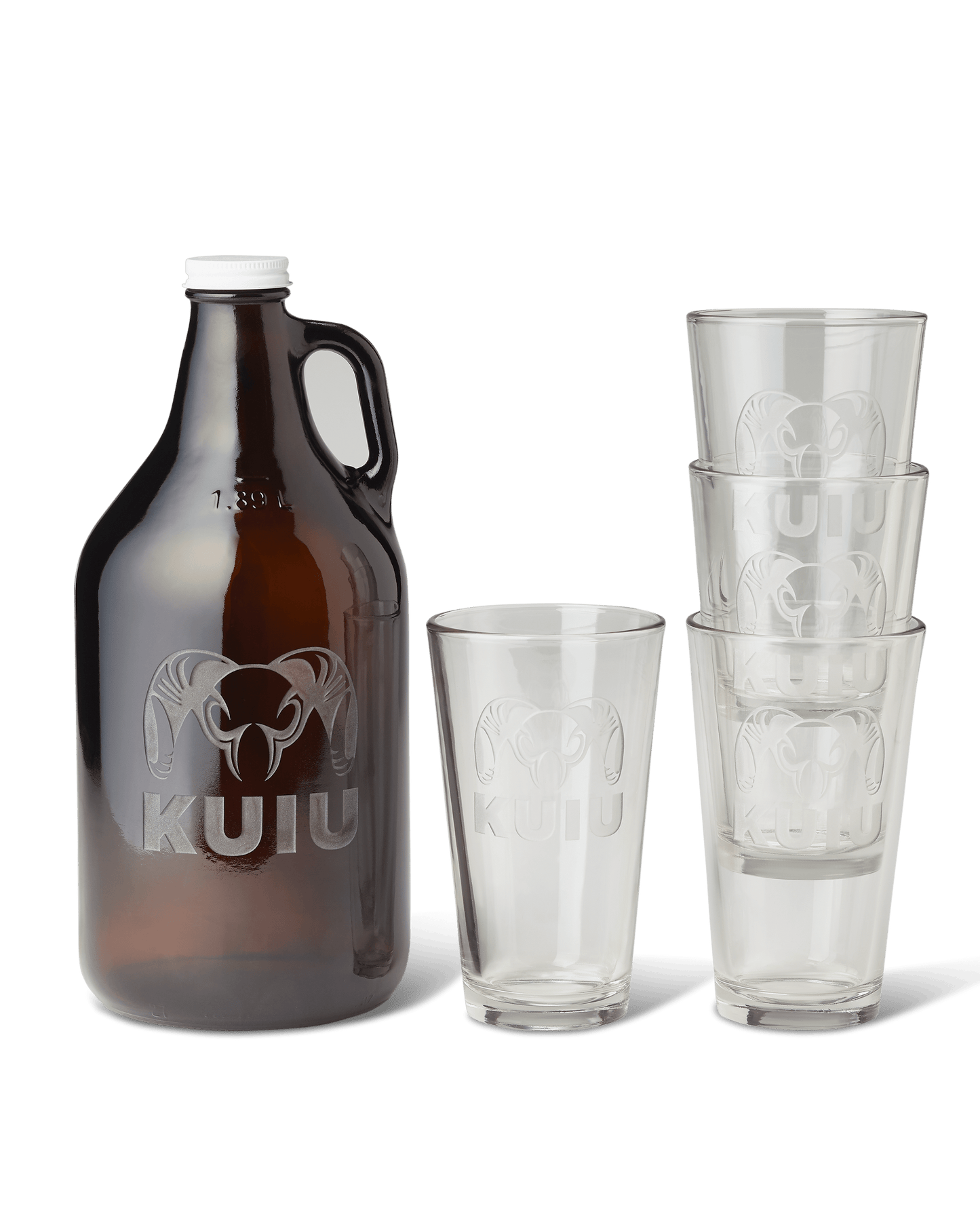 KUIU 64 oz Engraved Growler and Pint Glass Set | Clear