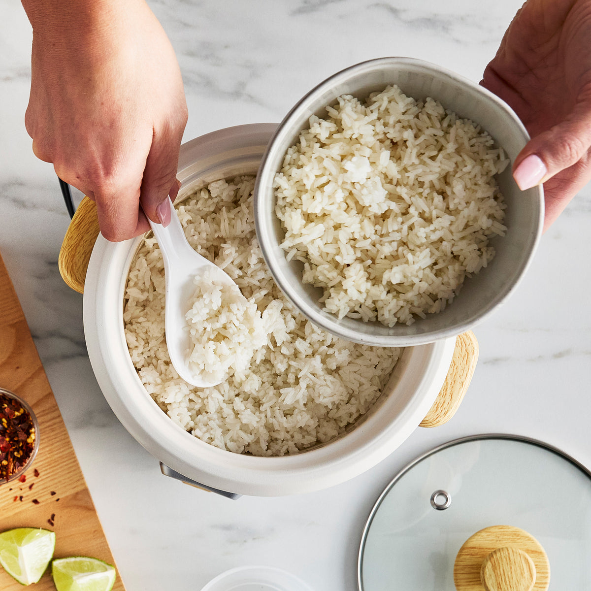 GreenLife 6-Cup Rice Cooker | Quartz Gray