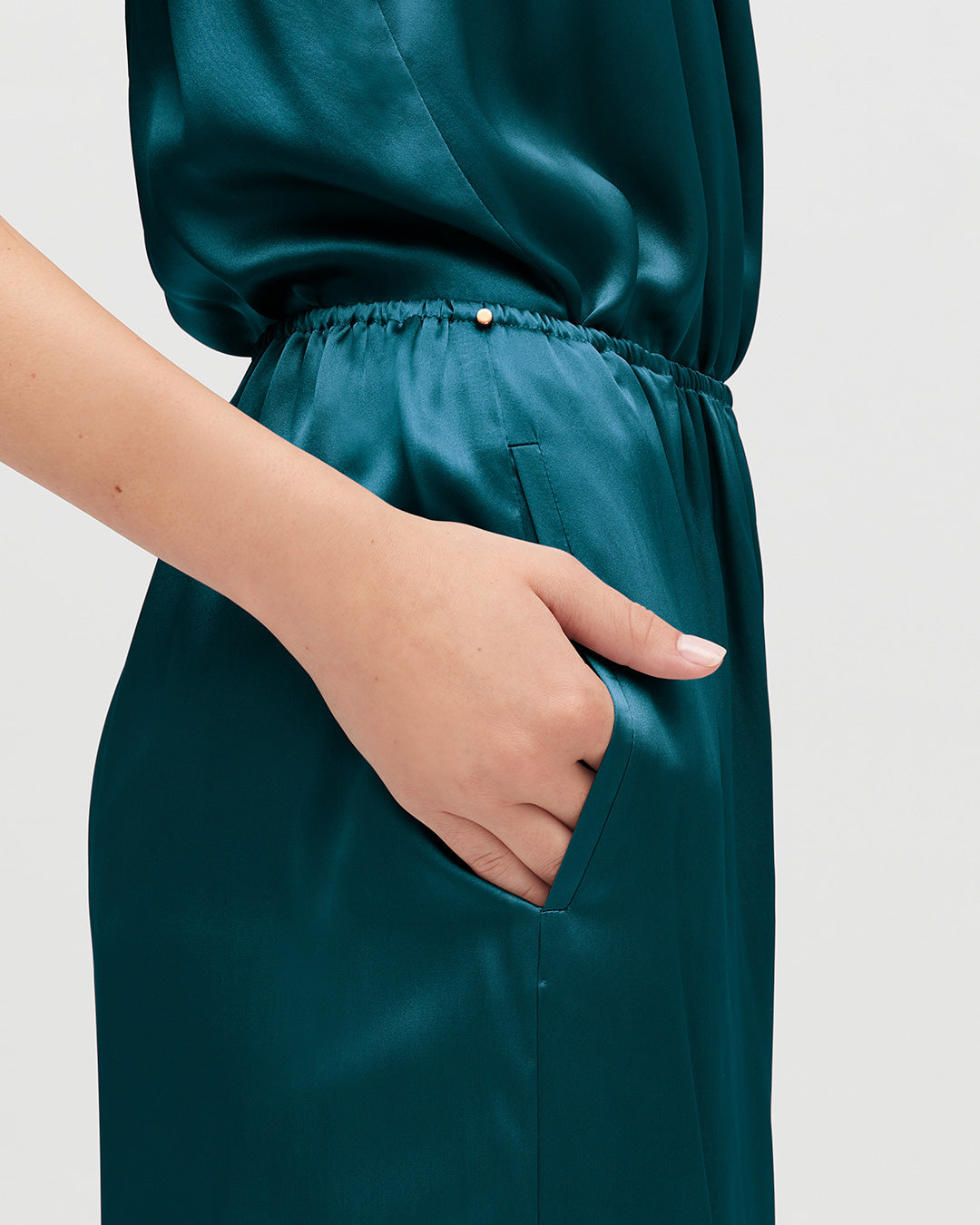 Washable Charmeuse Cropped Wide-Leg Pant