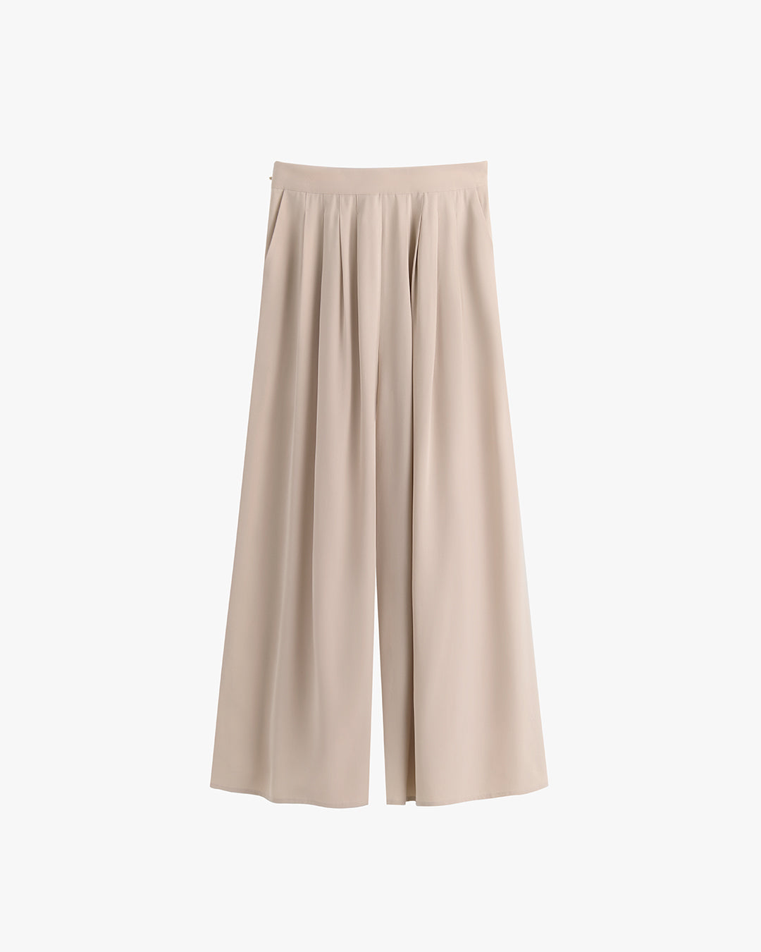 Washable Silk Cropped Pleated Pant