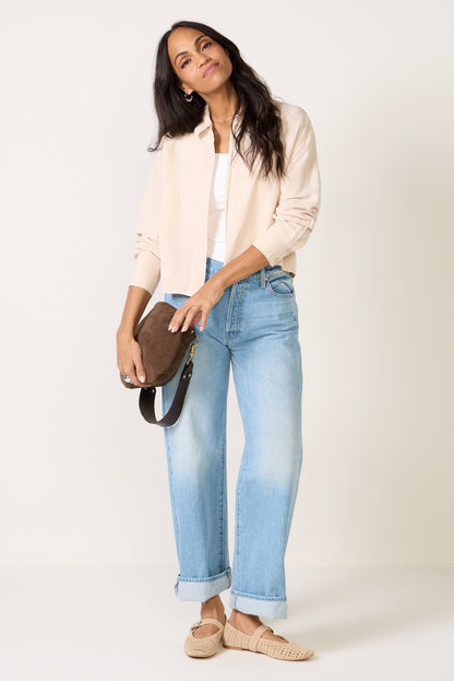 Linen Zip Up Shirt