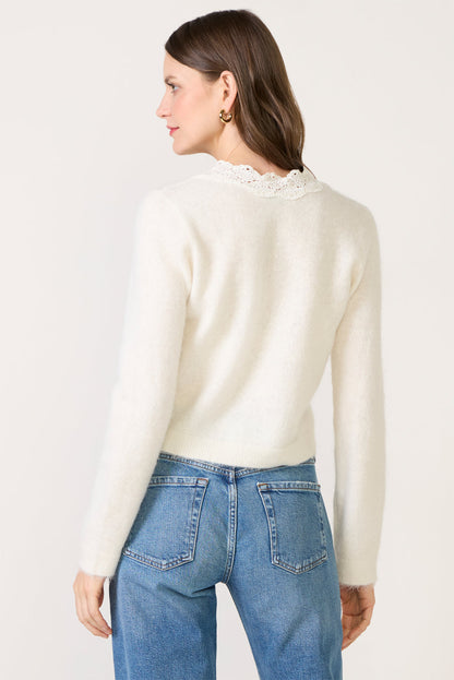 Mer Lace Trim Cardigan