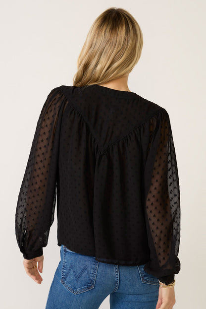Lainey Heart Clip Dot Blouse
