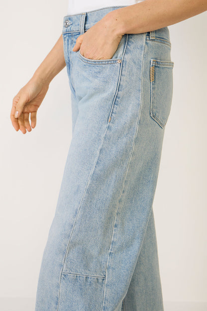 Arellia Skimmer W Outseam Panels Barrel Jean