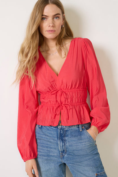 Ariana Tie Front Blouse