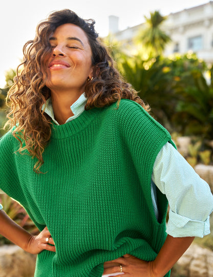 MONTECITO VEST Kelly Green, Pure Italian Cotton