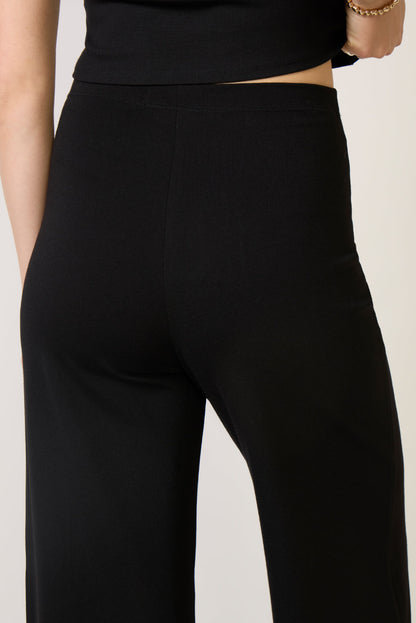Ponte Knit Wide Leg Pant