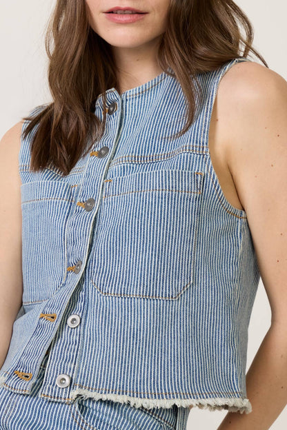 Nicki Railroad Stripe Vest
