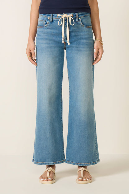 Petite Maya Drawstring Wide Leg Jean