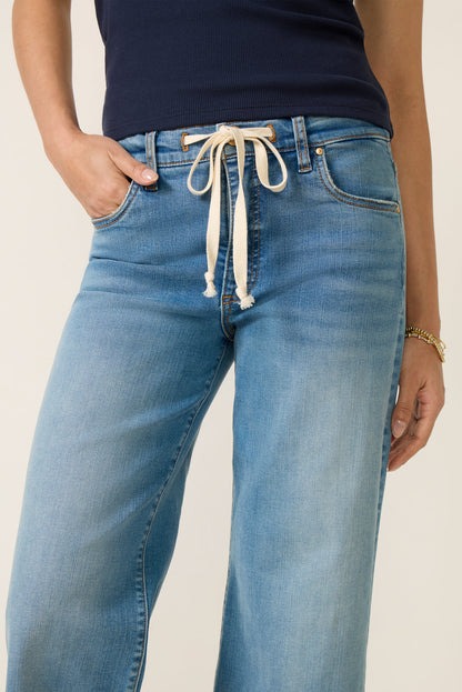 Petite Maya Drawstring Wide Leg Jean
