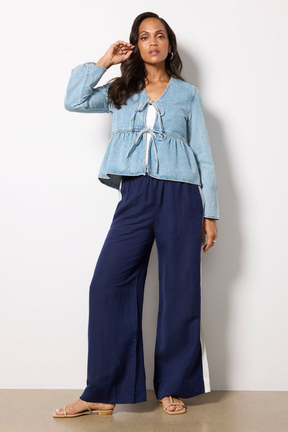 Tie Front Denim Jacket