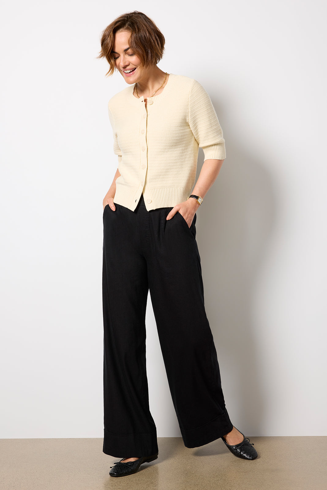Textured Short Sleeve Cardi