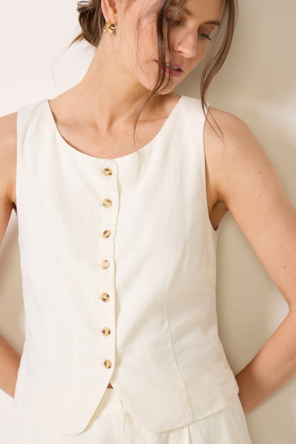 Roman Linen Vest