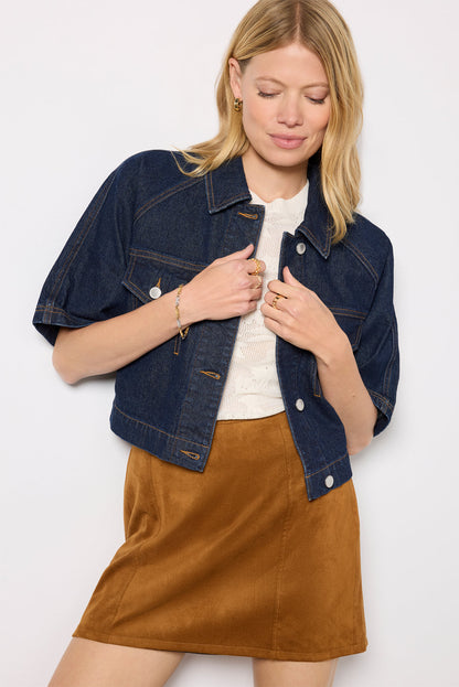 Short Sleeve Button Front Jacket