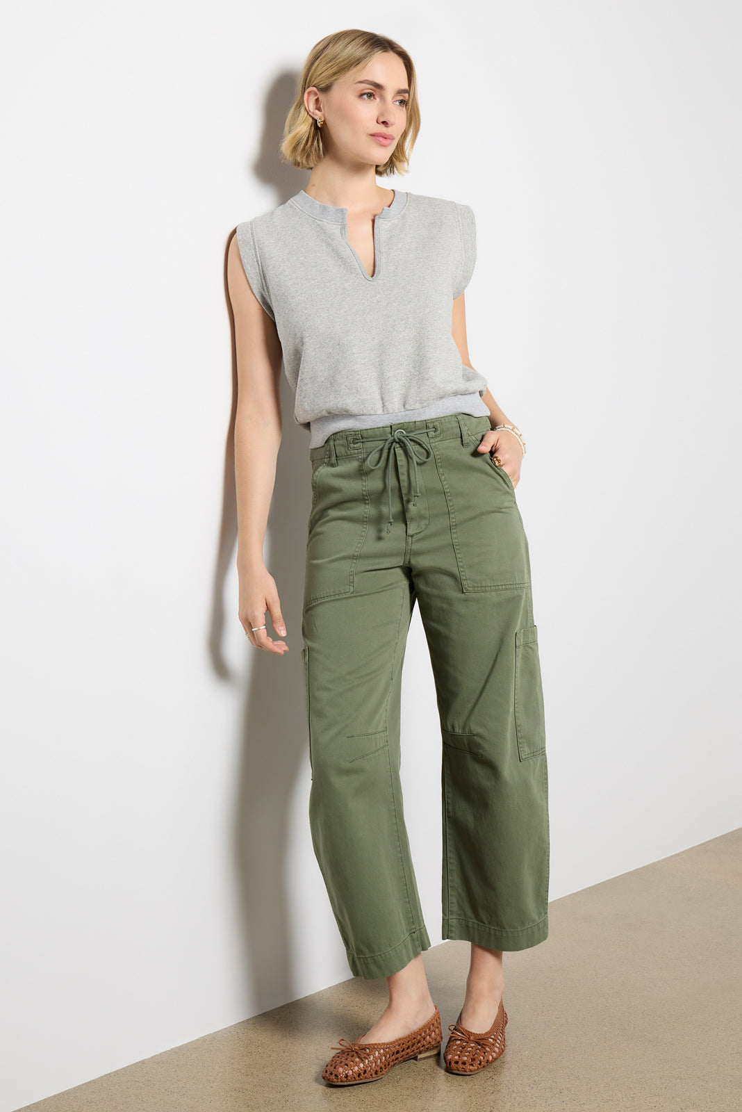 Sloane French Terry Split Neck Top