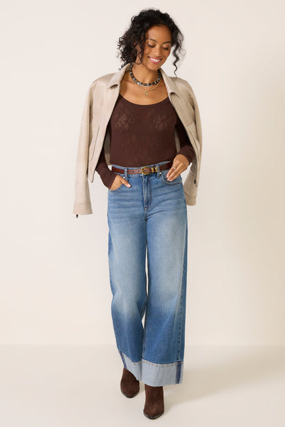 Tibi Scoop Mesh Top