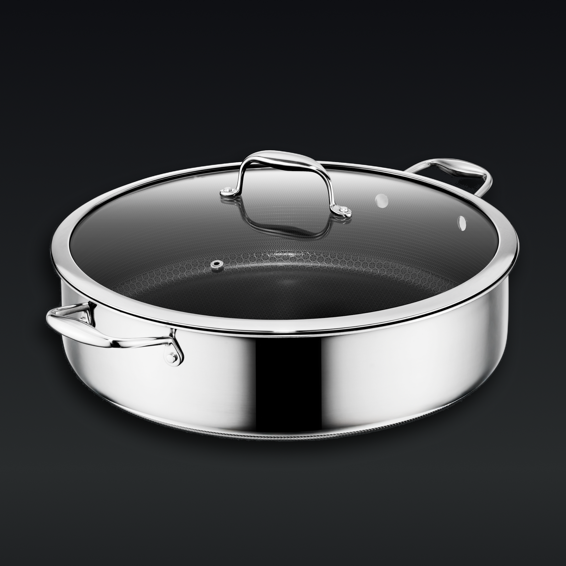 Hybrid Deep Sauté Pan with Lid, 10-QT