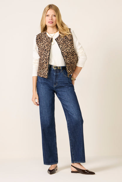 Theo Quilted Leopard Vest