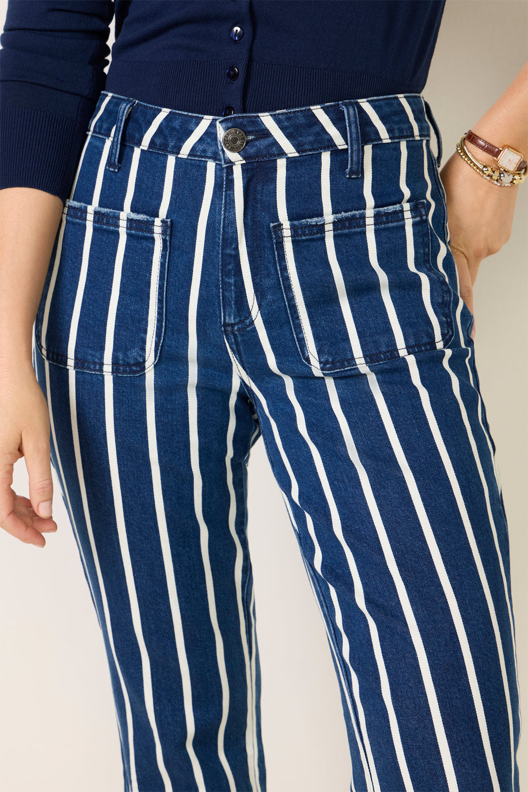 Striped Kelsey Jean