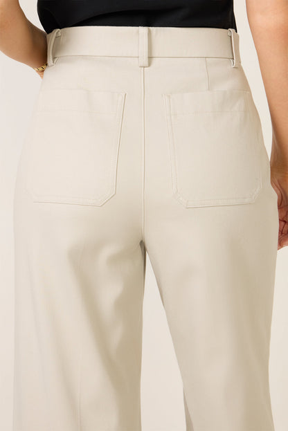 Stretch Twill Patch Pocket Wide Leg