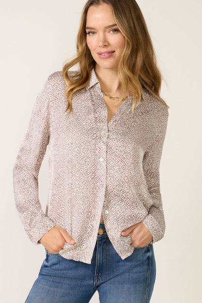 Satin Button Down Shirt