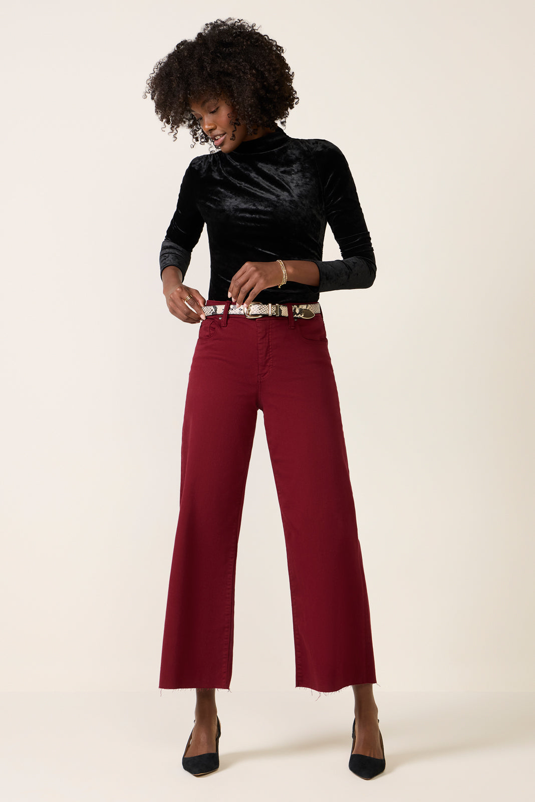 Meg Wide Leg w Raw Hem Jean