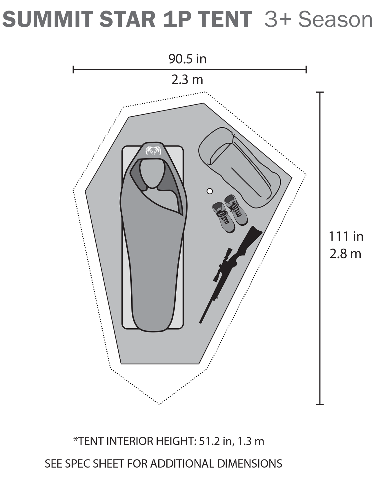 Outlet Summit Star 1 Person Tent | Gunmetal-Orange