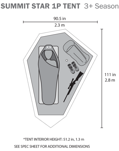 Outlet Summit Star 1 Person Tent | Gunmetal-Orange