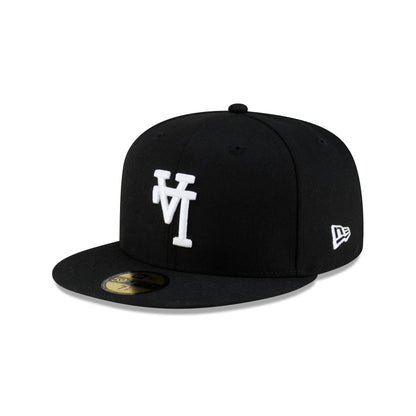 Los Angeles Dodgers Upside Down Logo Black 59FIFTY Fitted Hat