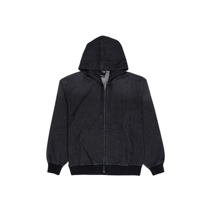 New Era Cap Washed Black Zip-Up Sweat Jacket
