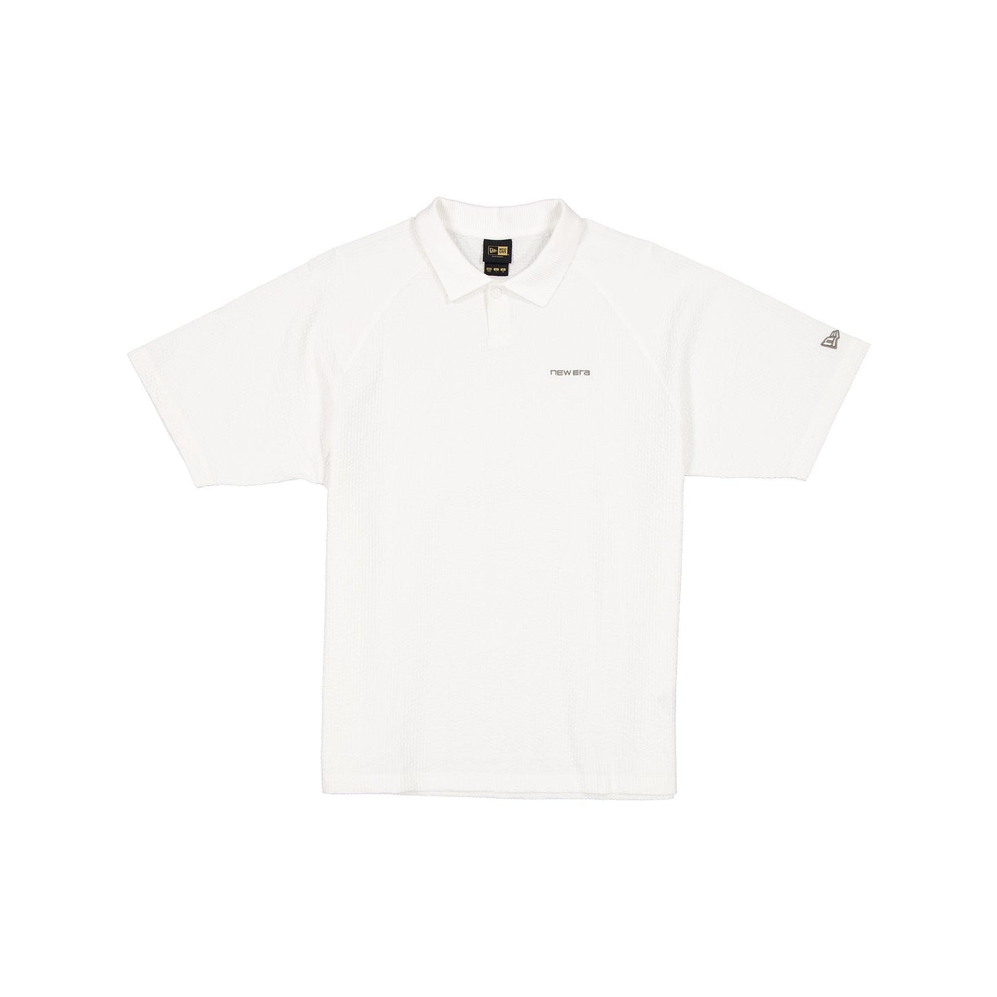 New Era Cap Black Label Crinkle Cream Polo Shirt