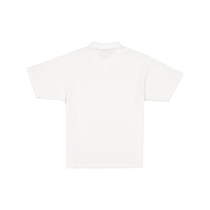 New Era Cap Black Label Crinkle Cream Polo Shirt