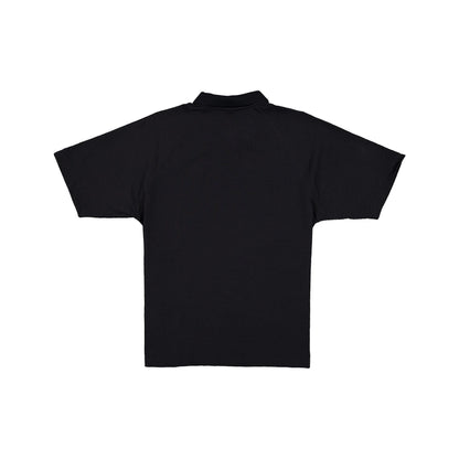 New Era Cap Black Label Crinkle Black Polo Shirt