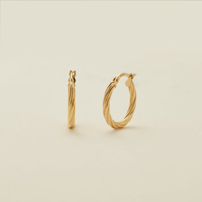 14k Twisted Hoop Earrings