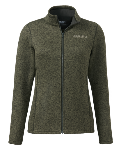 Outlet Women's Base Camp Full Zip Sweater | Olive Heather