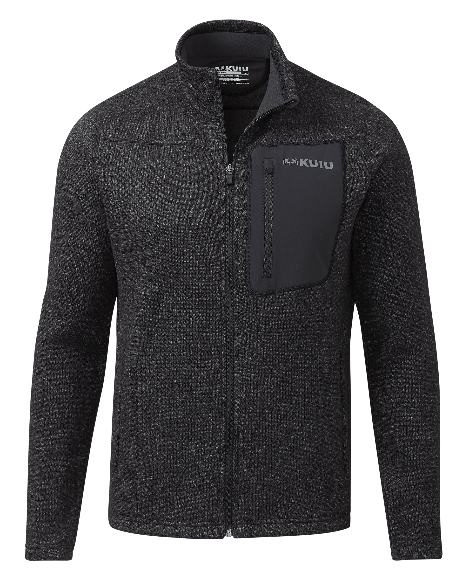 Base Camp Full Zip Sweater | Heather Black