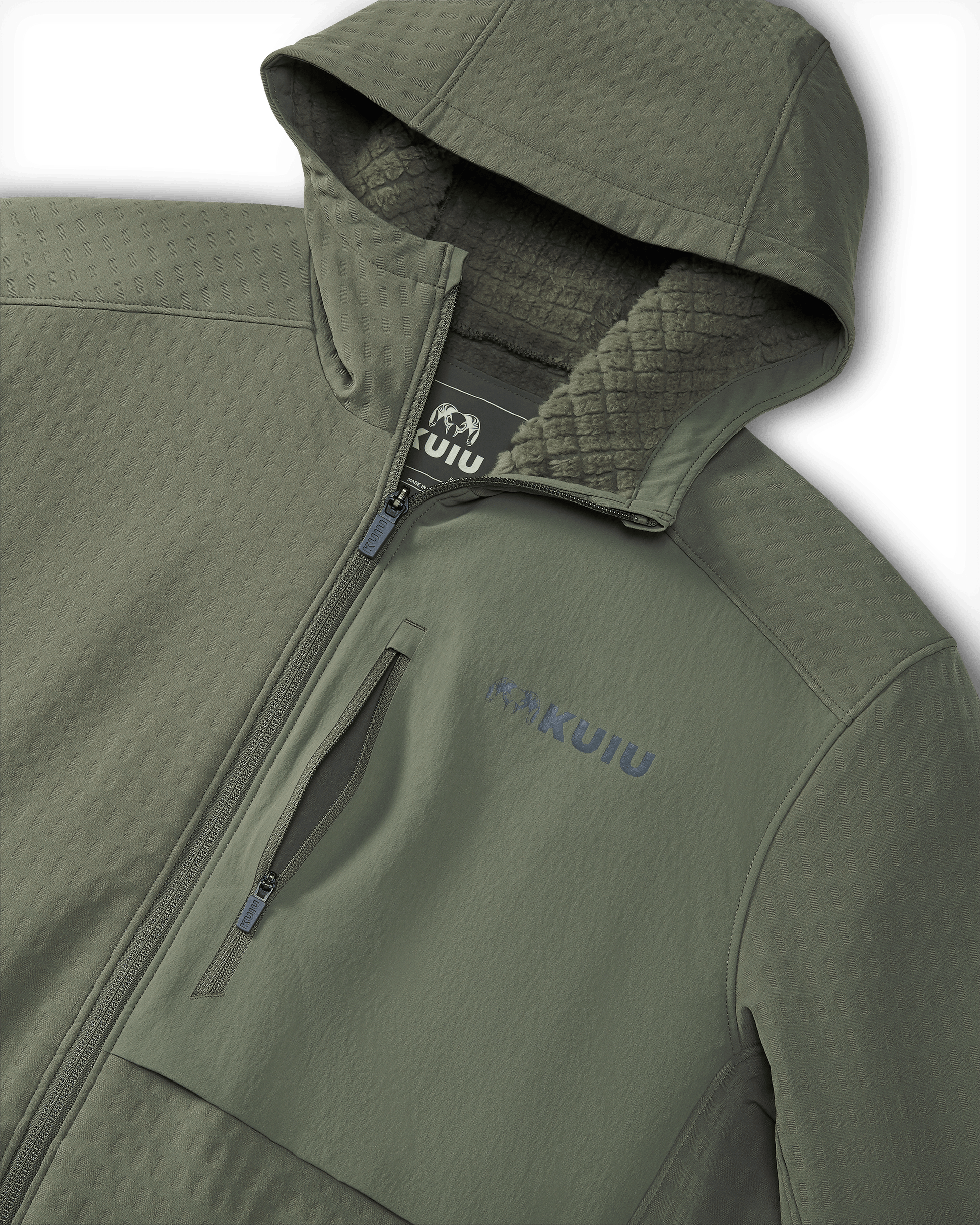 Blockfield Fleece Hoodie | Dark Sage