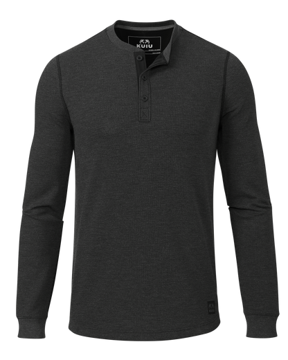 Canyon Waffle Henley | Black Heather