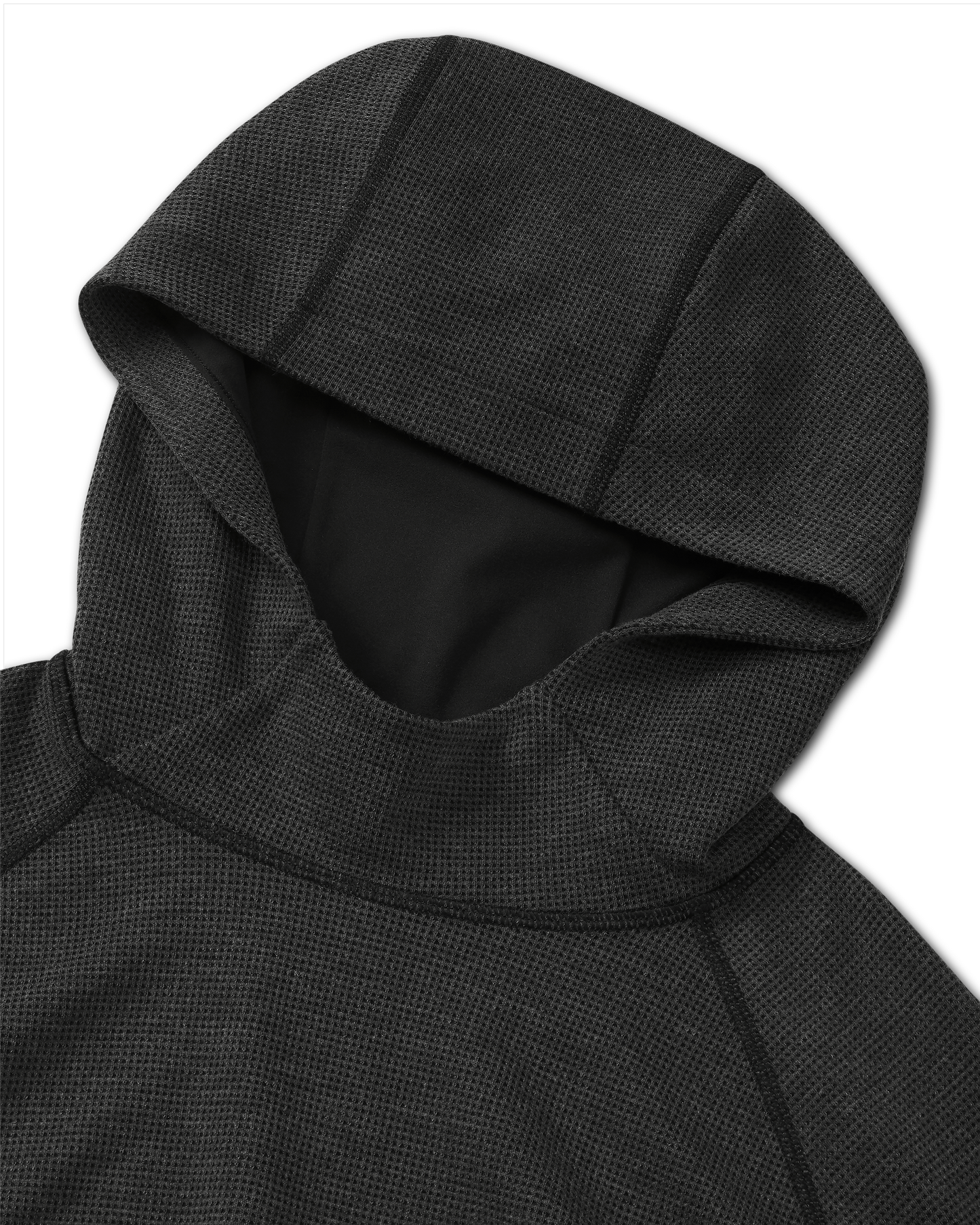 Canyon Waffle Hoodie | Black Heather