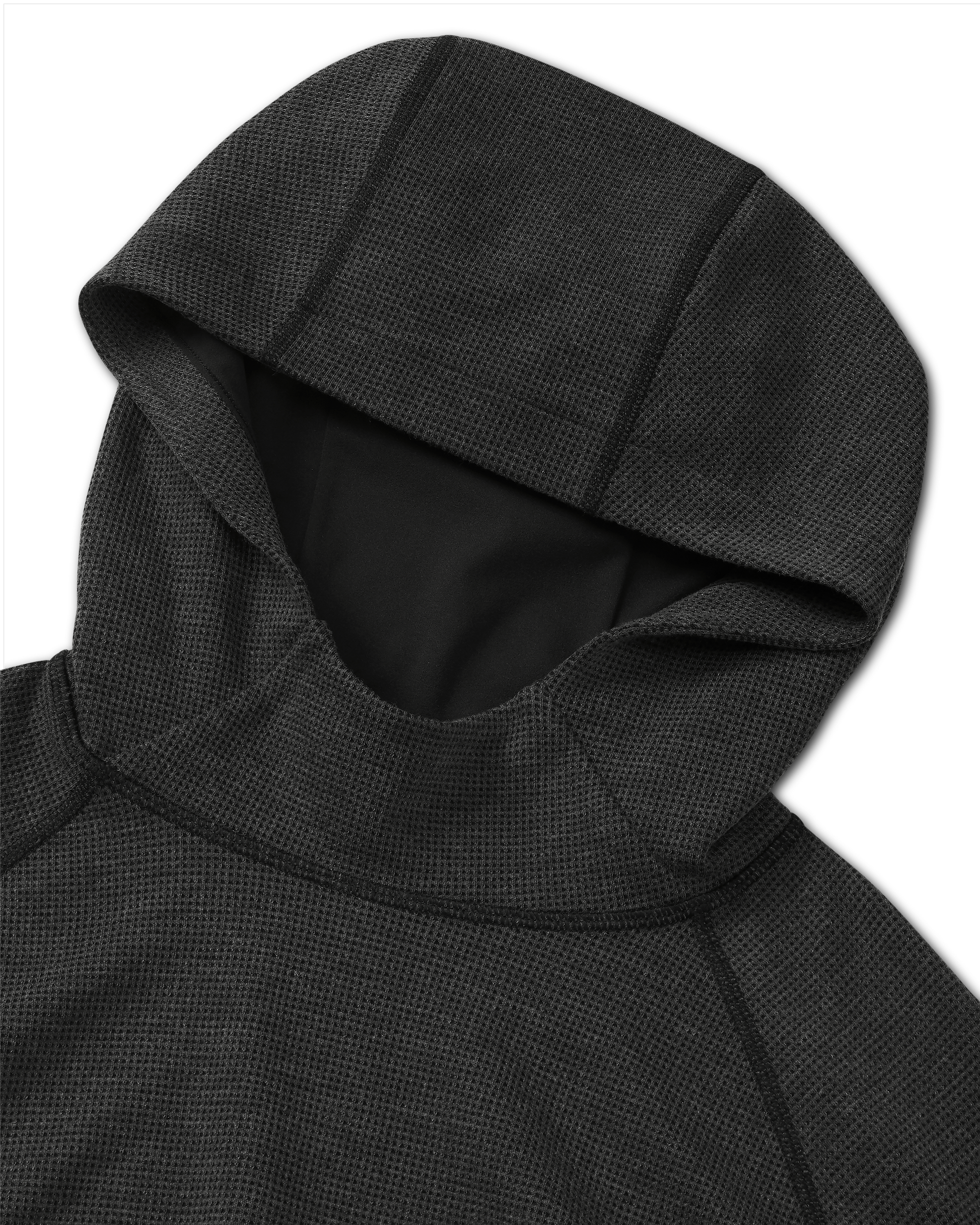 Canyon Waffle Hoodie | Black Heather