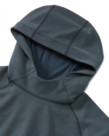 Canyon Waffle Hoodie | Steel Blue Heather