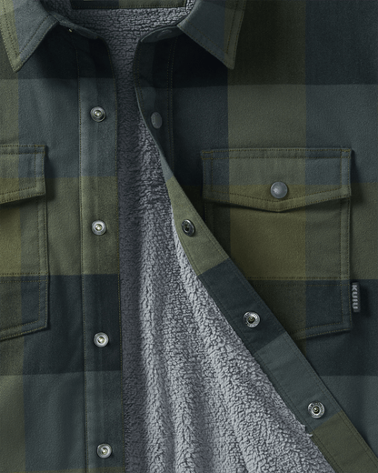 Field Flannel Fleece Shirt Jacket | Verde Plaid