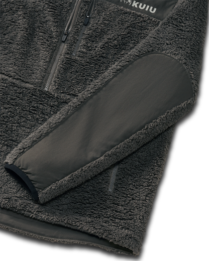 Sherpa Fleece Zip Pullover | Asphalt